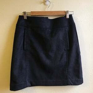 Dark blue suede skirt